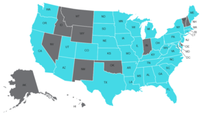USA map of schools